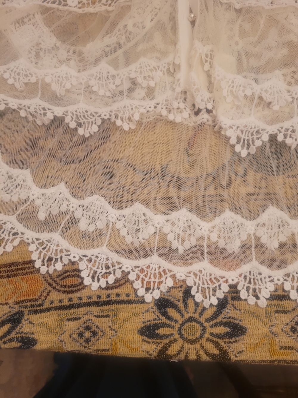 VENUS Sheer White Lace Tie-Front Vest - Picture 6 of 14